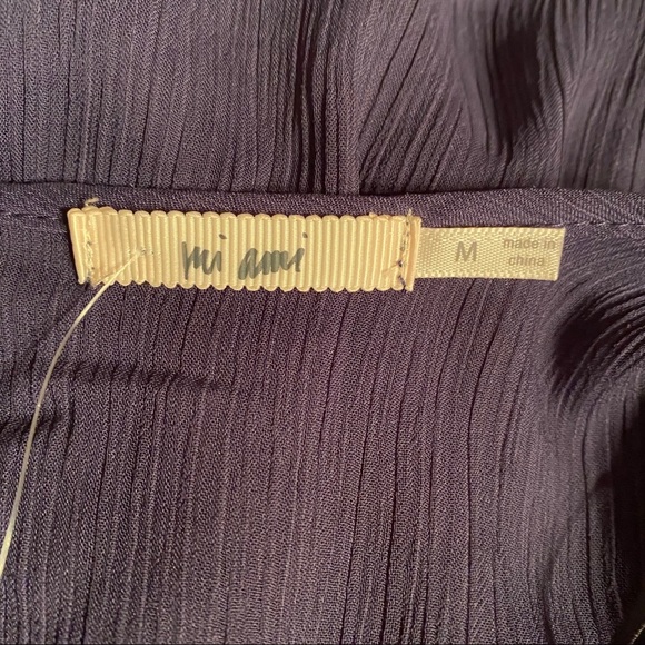 NEW Mi Ami Amelia Godet Gauzy Navy Lined Dress NWT - Picture 6 of 7